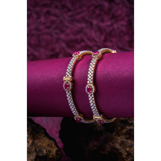 Gold cz bangle GBNG/6
