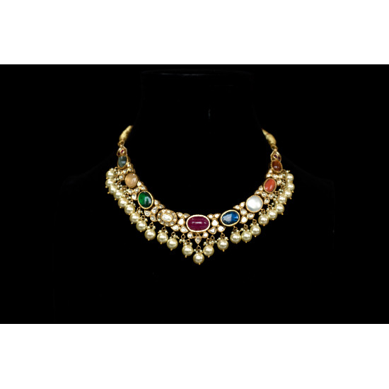 GOLD NECKLACE(NAVARATAN) GNS/242 GOLD NECKLACE(NAVARATAN) GNS/242